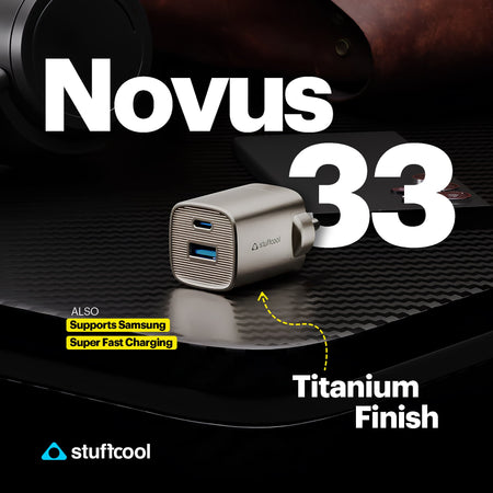 Stuffcool Novus 33W GaN Charger with Titanium Finish The Digital Hub