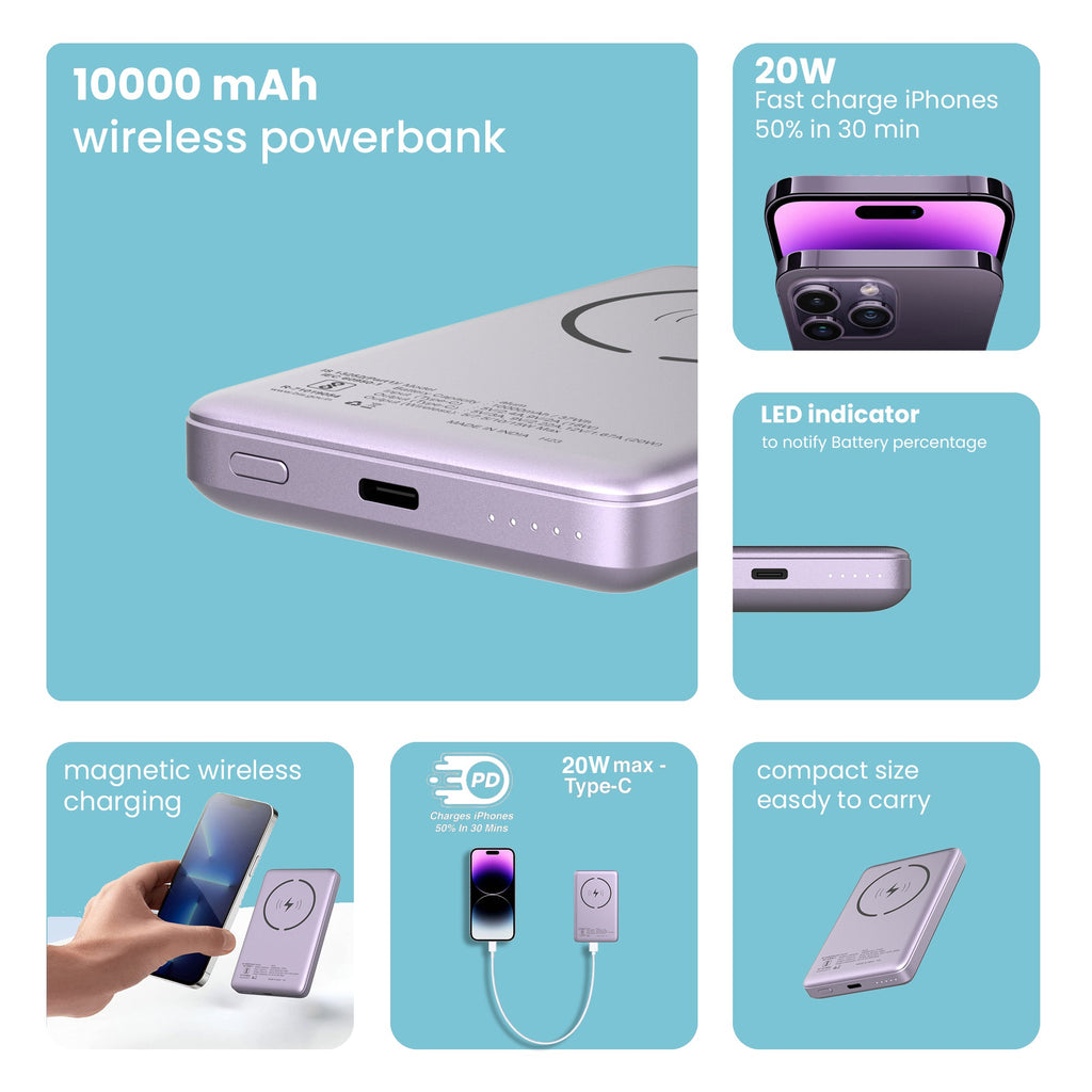 StuffCool Alum 10000mAh Magnetic Wireless Powerbank