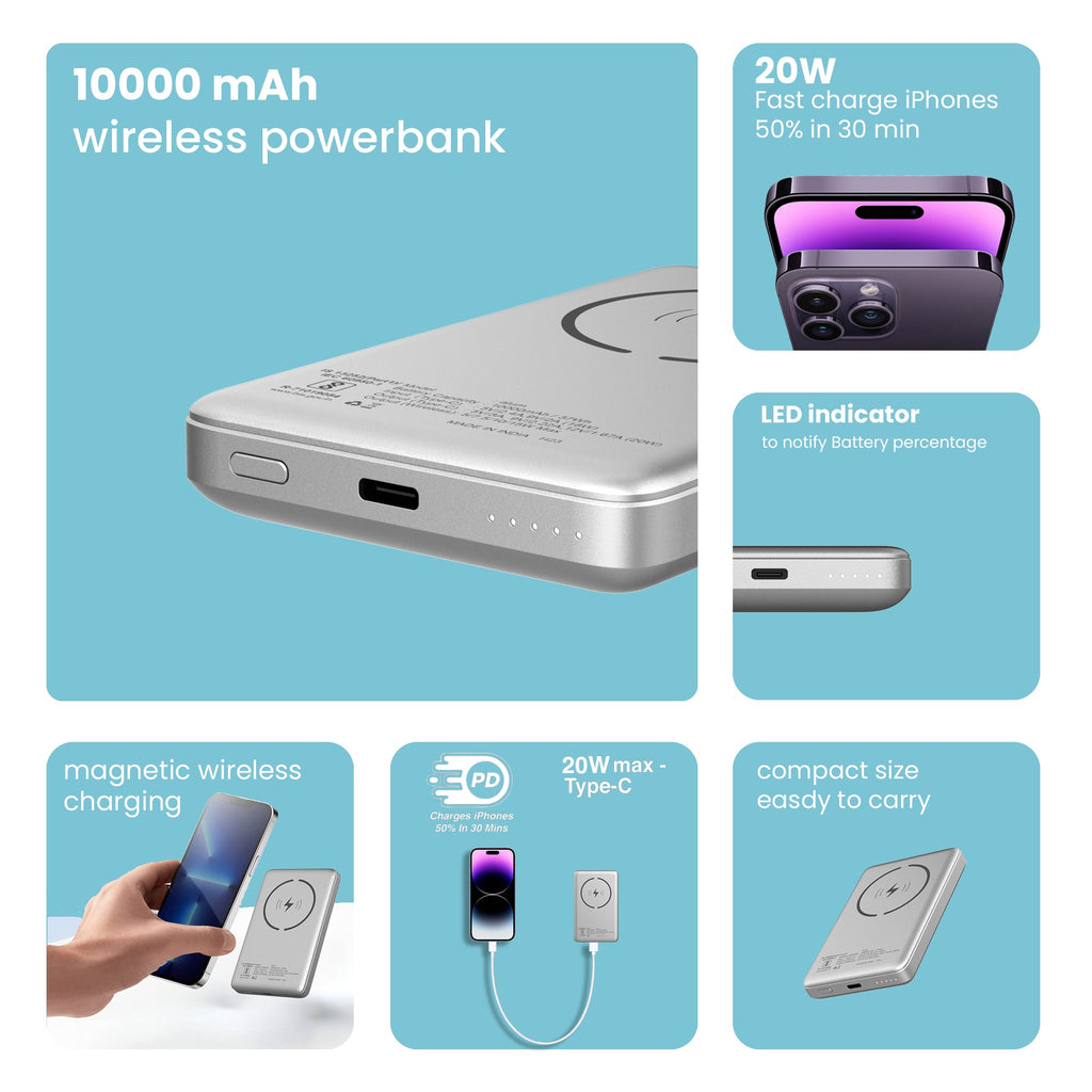 StuffCool Alum 10000mAh Magnetic Wireless Powerbank The Digital Hub